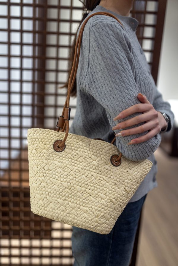 Woven Straw Beach Bag - Image 4