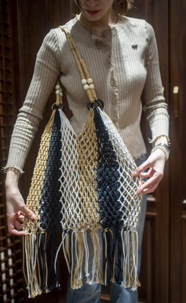 Tassel Cotton Rope Bag - Image 2