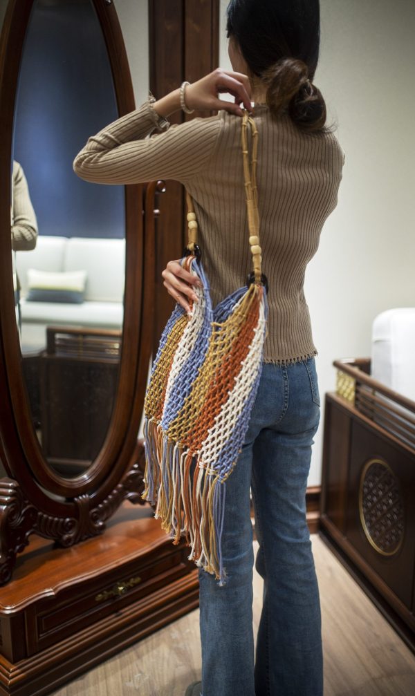 Tassel Cotton Rope Bag - Image 4