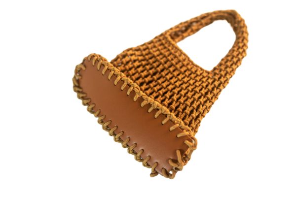 Leather-Bottom Handbag - Image 2