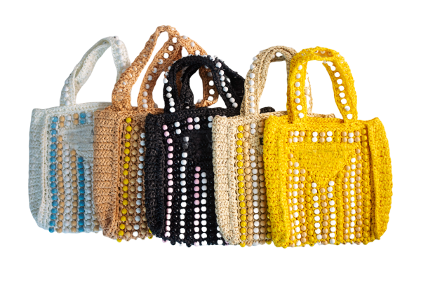 Pearl Woven Straw Bag - Image 6