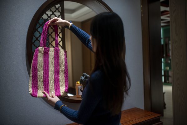 Colorful Striped Tote Bag - Image 3