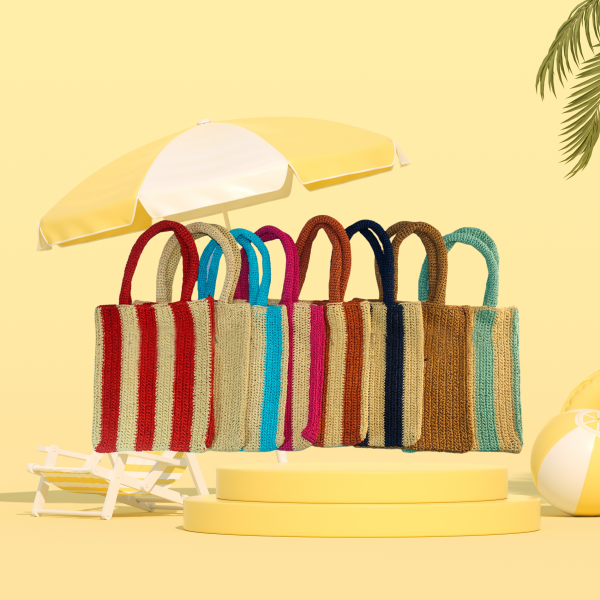 Colorful Striped Tote Bag - Image 5